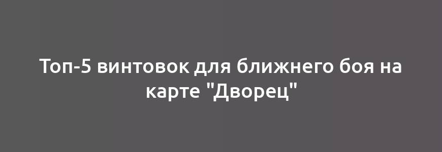 Топ-5 винтовок для ближнего боя на карте "Дворец"