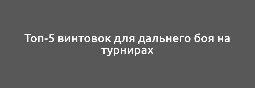 Топ-5 винтовок для дальнего боя на турнирах