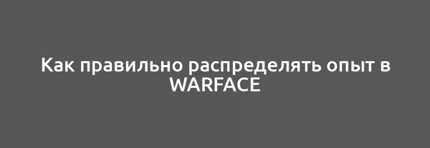 Как правильно распределять опыт в Warface